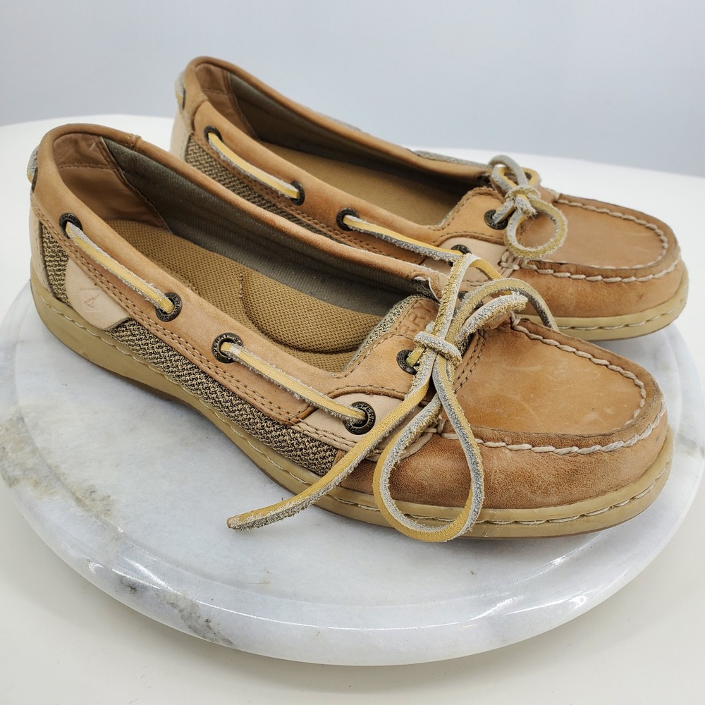 Sperry Coastal Grandmother East Coast Prep Lake Summer Leather Boat Shoes 6.5 W